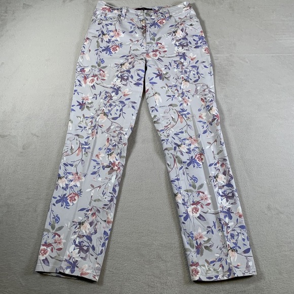 Gloria Vanderbilt Pants Womens 4 Short Floral Print Amanda Stretch Cotton Casual - Picture 1 of 14